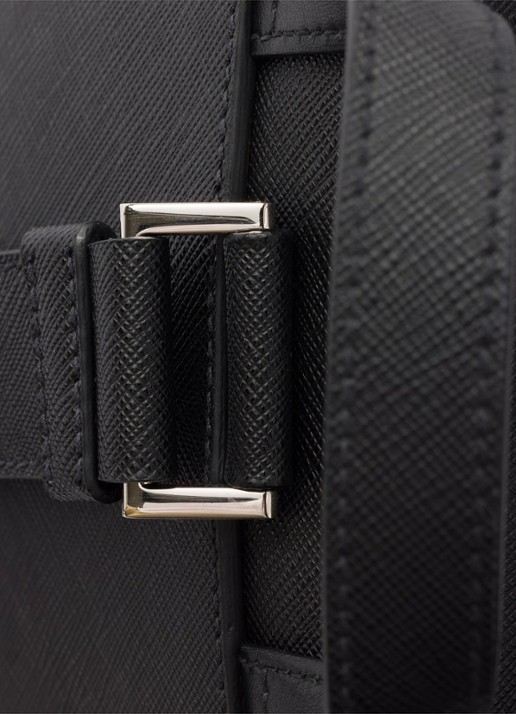 Prada Schoudertas van kalfsleer - detail 2 zwart