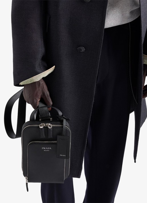 Prada Schoudertas van kalfsleer - detail 4 zwart