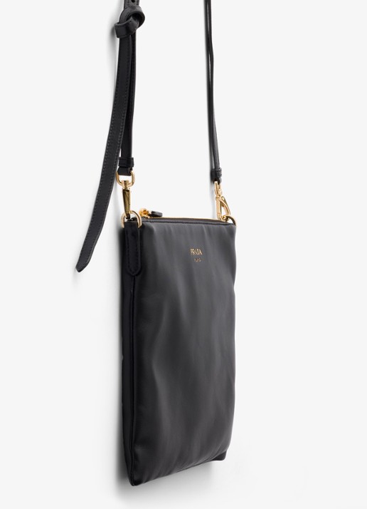 Prada Schoudertas van lamsleer - detail zwart
