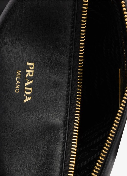 Prada Schoudertas van lamsleer - detail 3 zwart