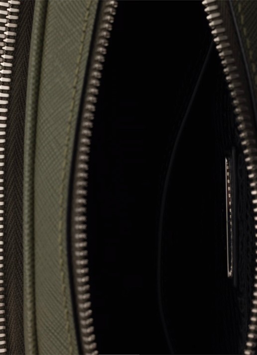 Prada Schoudertas van leer met afneembare schouderriem - detail 4 donkergroen