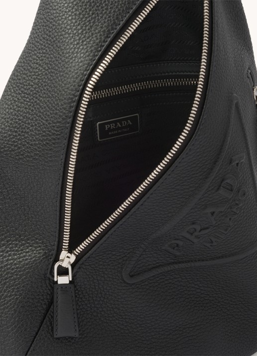 Prada Schoudertas van leer - detail 5 zwart