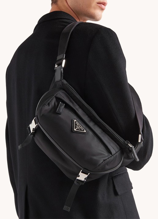 Prada Schoudertas van leer - voorkant 7 zwart