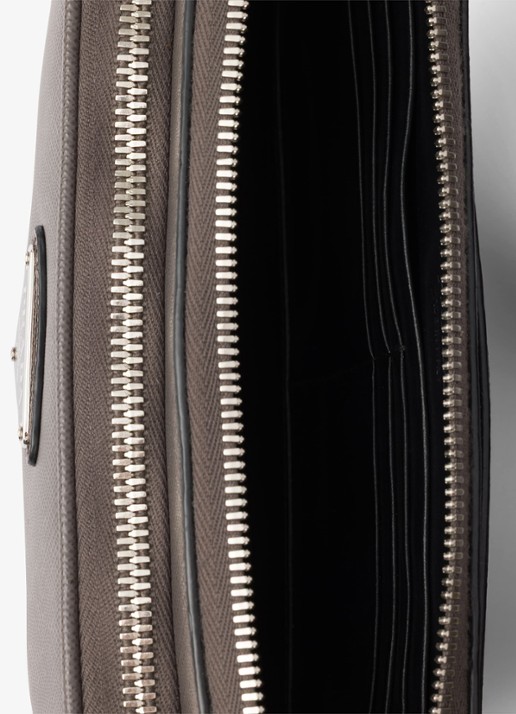 Prada Schoudertas van leer - detail 6 donkergrijs