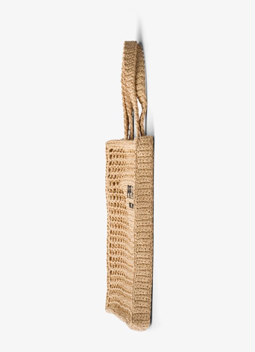 Prada Shopper van crochet met logo - detail 5 beige