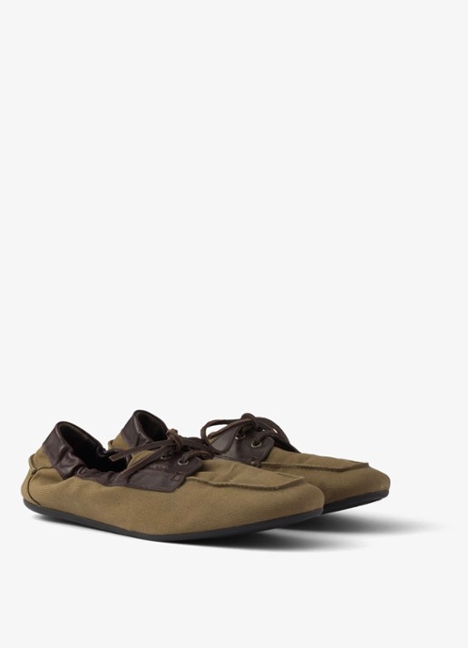 Prada Shuffle bootschoen met kalfsleren details - detail groen