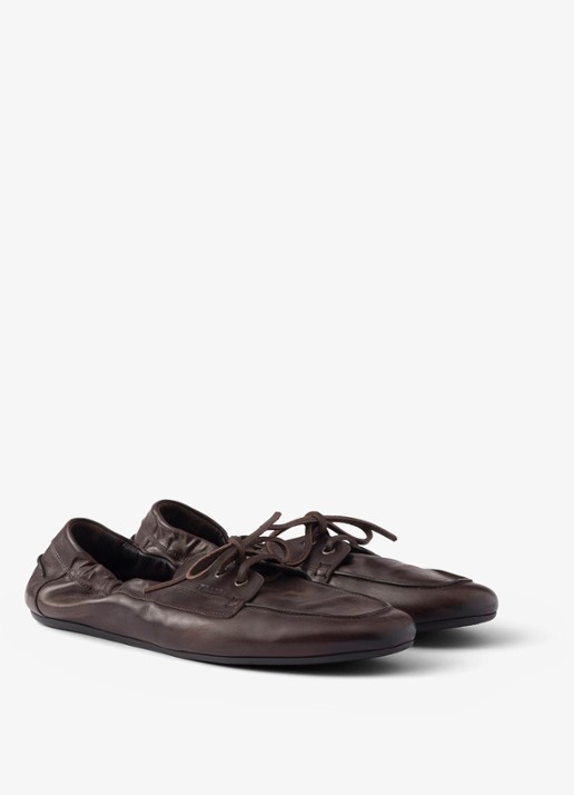 Prada Shuffle bootschoen van kalfsleer - voorkant 5 bruin