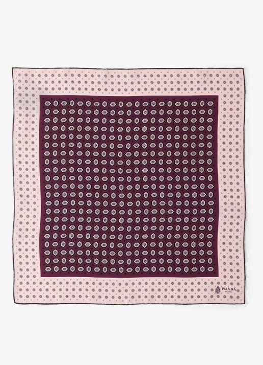 Prada Sjaal van zijde met paisley dessin 55 cm
