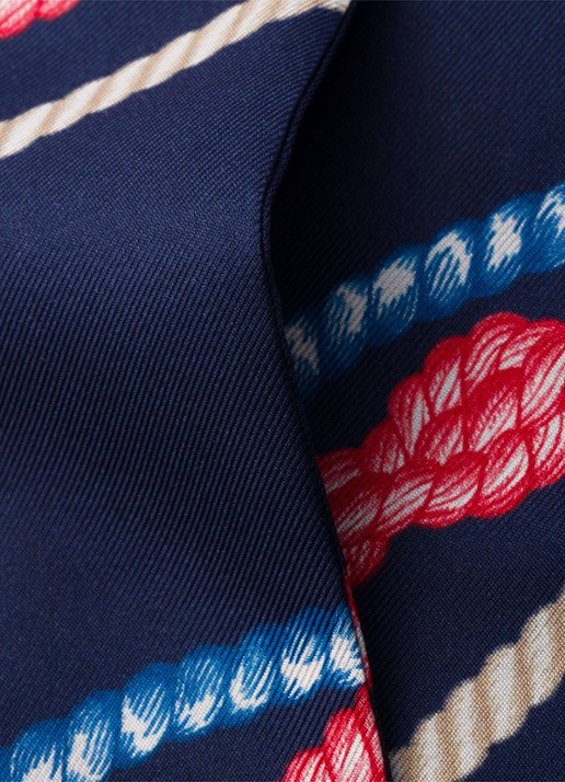 Prada Sjaal van zijde met print 85 x 6 cm - detail 3 donkerblauw