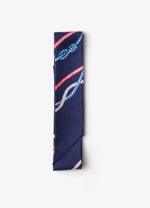 Prada Sjaal van zijde met print 85 x 6 cm - voorkant 2 donkerblauw