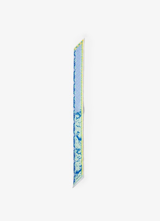 Prada Sjaal van zijde met print 85 x 6 cm - voorkant 2 blauw