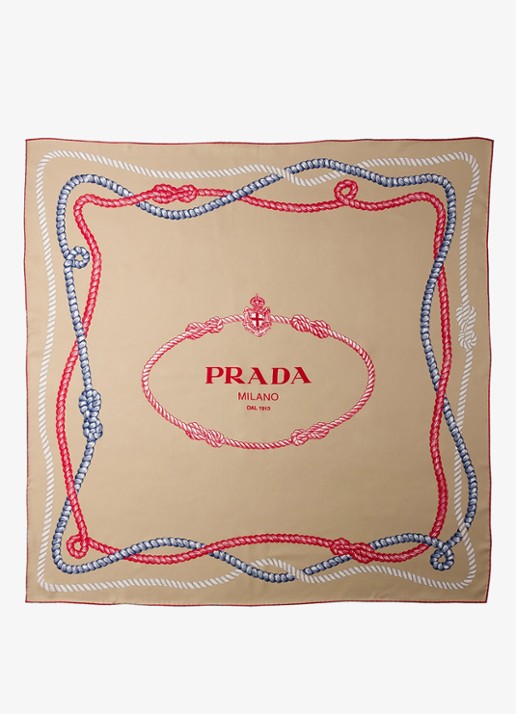 Prada Sjaal van zijde met print 90 x 90 cm