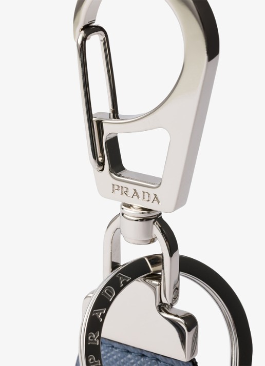 Prada Sleutelhanger van kalfsleer - detail blauw