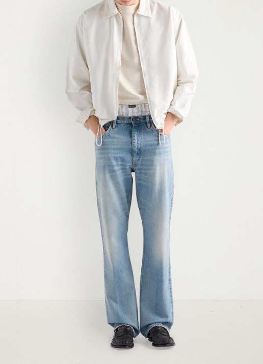 Prada Slim fit jeans met verwassen afwerking - voorkant 3 indigo