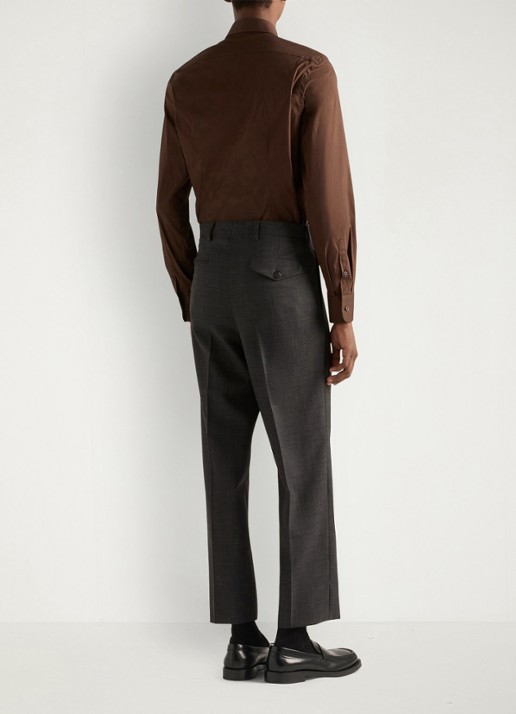 Prada Slim fit overhemd van katoen - achterkant bruin