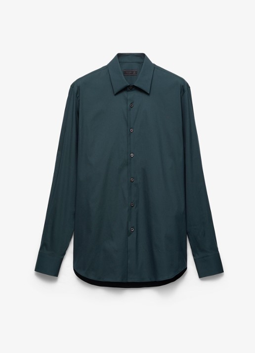 Prada Slim fit overhemd van katoen - voorkant donkergroen