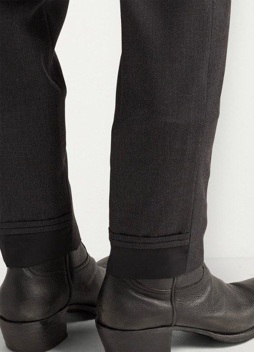 Prada Slim fit pantalon van scheerwol - detail 3 antraciet