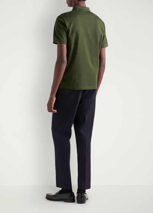 Prada Slim fit polo van piqué katoen met logo - achterkant 5 groen