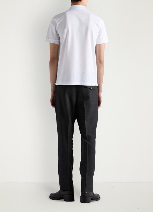 Prada Slim fit polo van piqué katoen met logo - achterkant 3 white