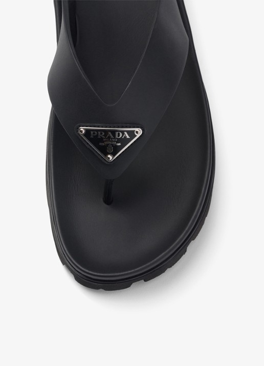 Prada Slipper met logo - detail 2 zwart
