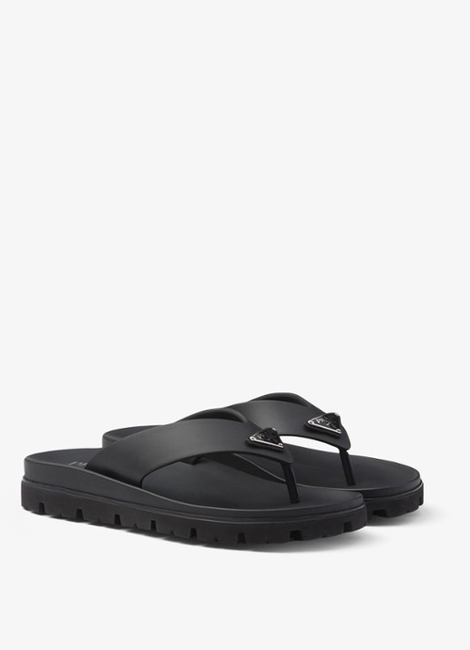 Prada Slipper met logo - voorkant 6 zwart