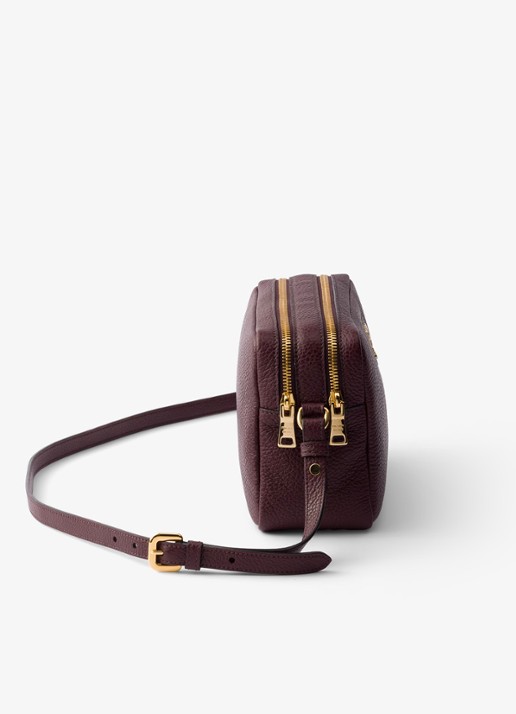 Prada Small crossbodytas van kalfsleer - detail 2 bordeauxrood