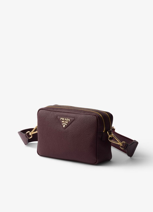 Prada Small crossbodytas van kalfsleer - voorkant 6 bordeauxrood