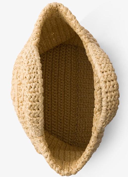 Prada Small handtas van crochet met logo - detail lichtbruin