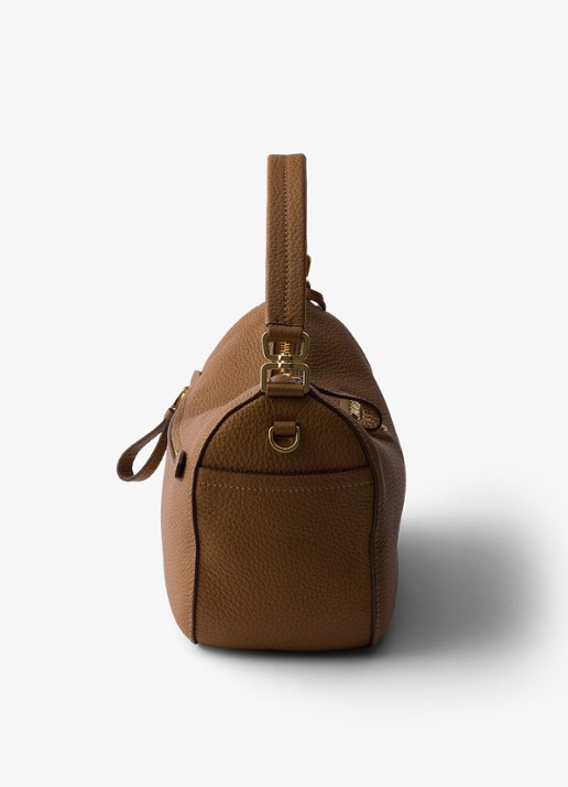 Prada Small handtas van kalfsleer - detail bruin