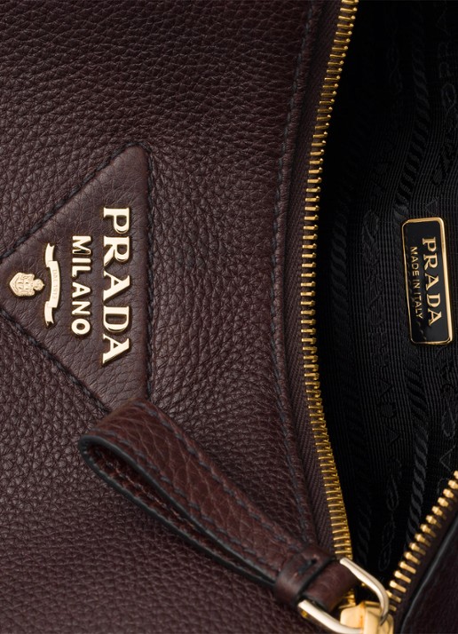 Prada Small handtas van kalfsleer - detail 6 donkerbruin