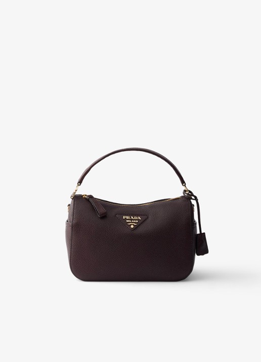 Prada Small handtas van kalfsleer - voorkant donkerbruin
