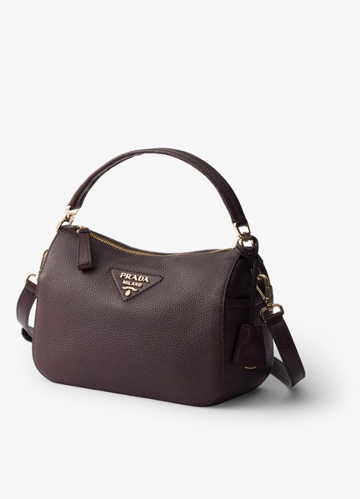 Prada Small handtas van kalfsleer - voorkant 2 donkerbruin