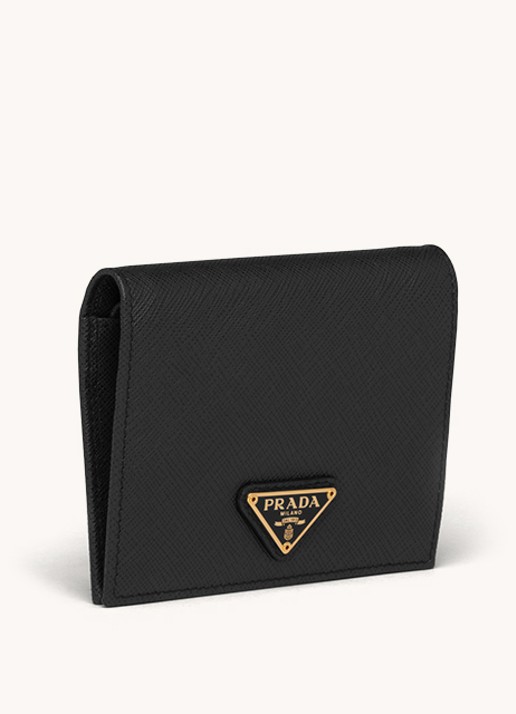 Prada Small portemonnee van kalfsleer  - voorkant 3 zwart