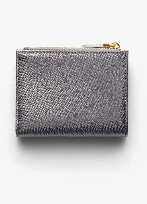 Prada Small portemonnee van kalfsleer - achterkant 4 zilver