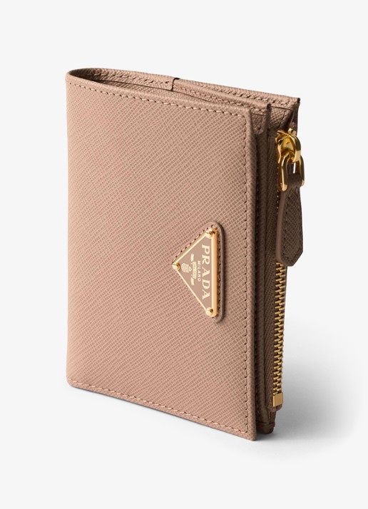 Prada Small portemonnee van kalfsleer - detail beige