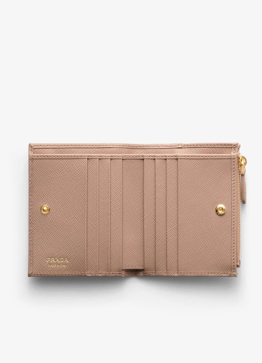 Prada Small portemonnee van kalfsleer - voorkant 4 beige