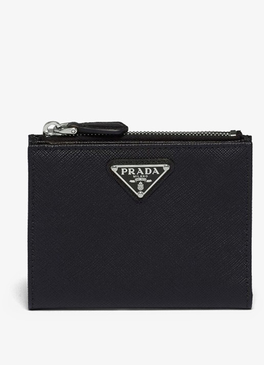 Prada Small portemonnee van kalfsleer - voorkant 3 diepzwart