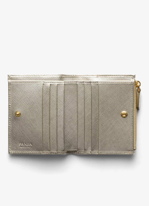 Prada Small portemonnee van kalfsleer - voorkant 4 goud