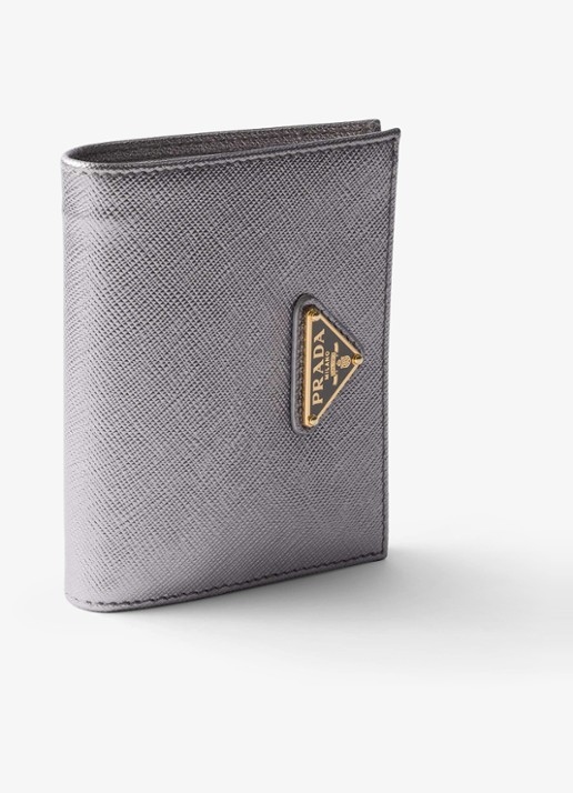 Prada Small portemonnee van kalfsleer  - detail zilver