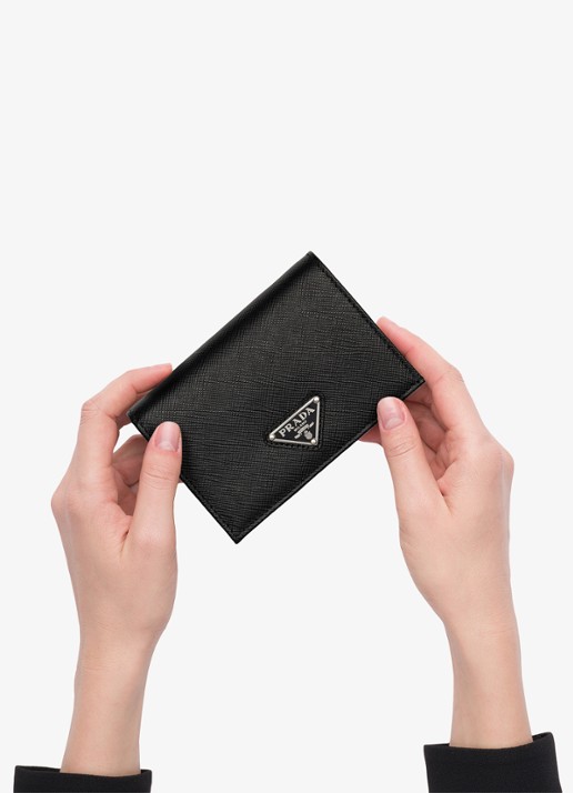 Prada Small portemonnee van kalfsleer - detail 2 zwart