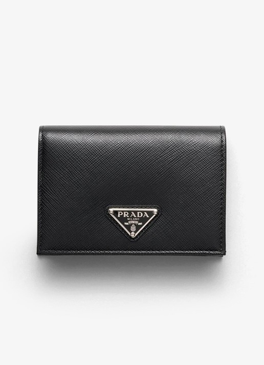 Prada Small portemonnee van kalfsleer - voorkant 5 zwart