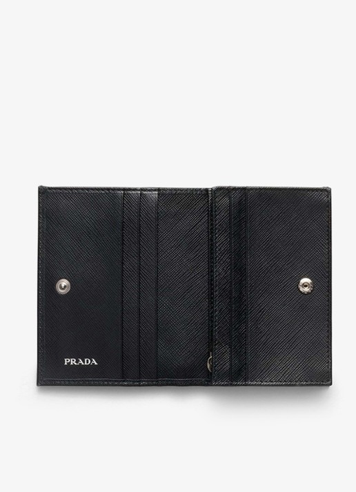 Prada Small portemonnee van kalfsleer - voorkant 6 zwart