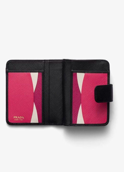 Prada Small portemonnee van kalfsleer - detail zwart