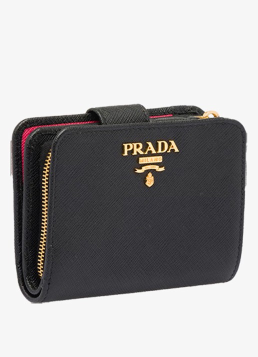 Prada Small portemonnee van kalfsleer - detail 3 zwart