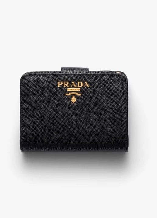 Prada Small portemonnee van kalfsleer - voorkant 5 zwart