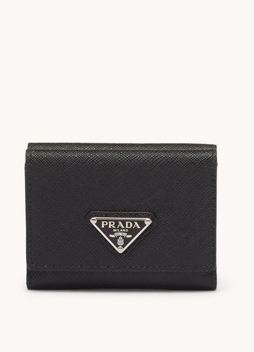 Prada Small portemonnee van leer - voorkant zwart