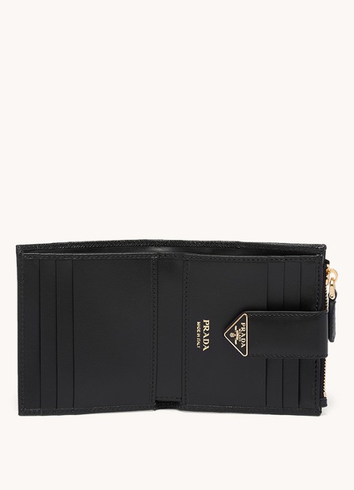 Prada Small portemonnee van leer - detail 2 zwart
