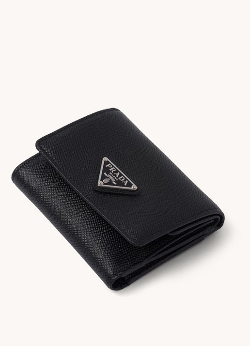Prada Small portemonnee van leer - voorkant 3 zwart