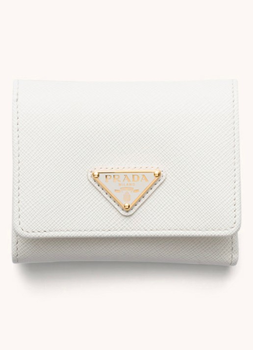 Prada Small portemonnee van leer - voorkant 3 wit