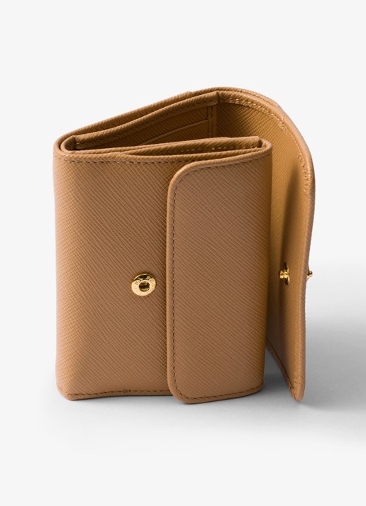 Prada Small portemonnee van leer - detail 2 camel